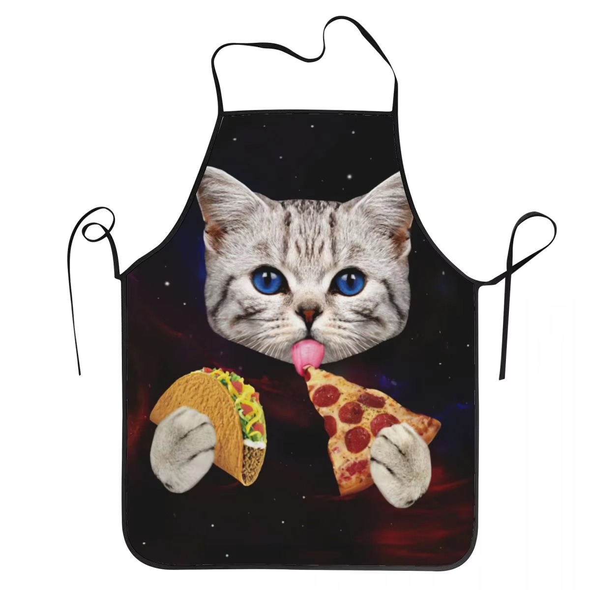 Home Cooking Supplies - 1PC Unisex Space Pizza Cat Apron