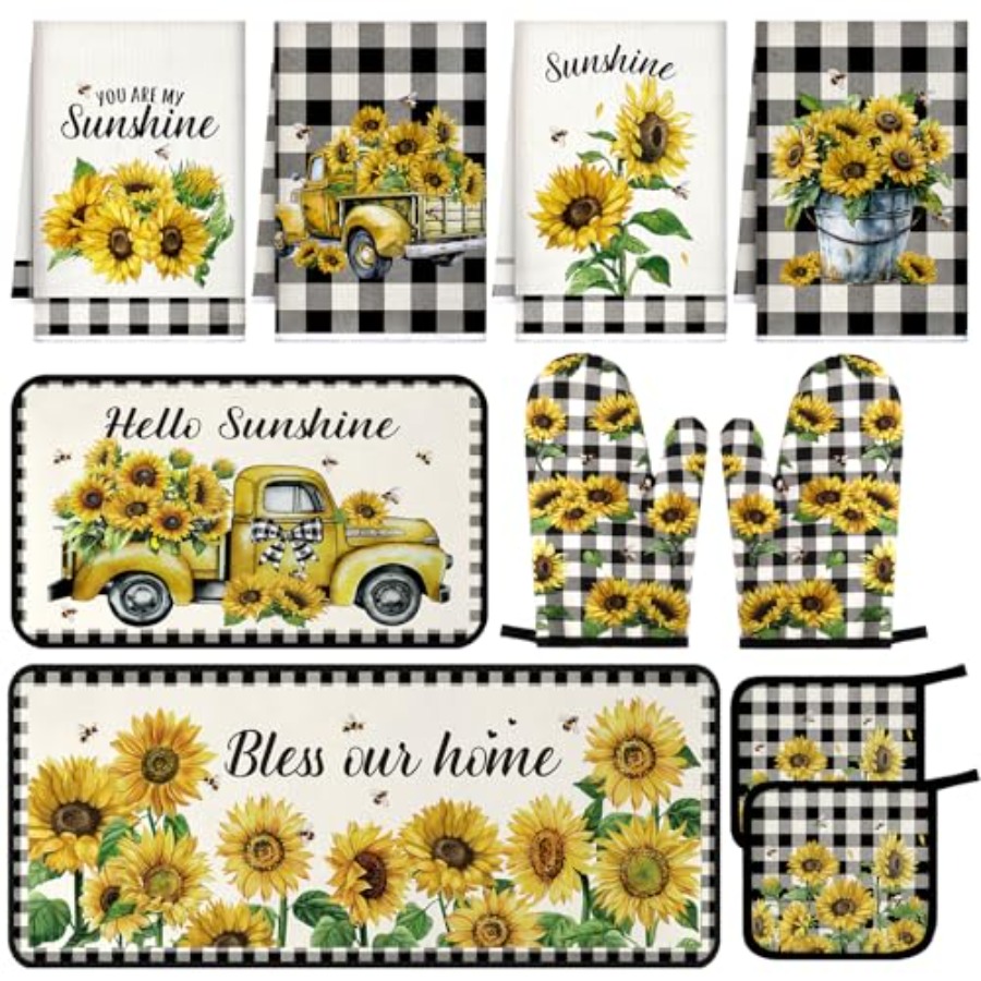 Mom'S Home Cooking - 10 Pcs Kitchen Decor Oven Mitts