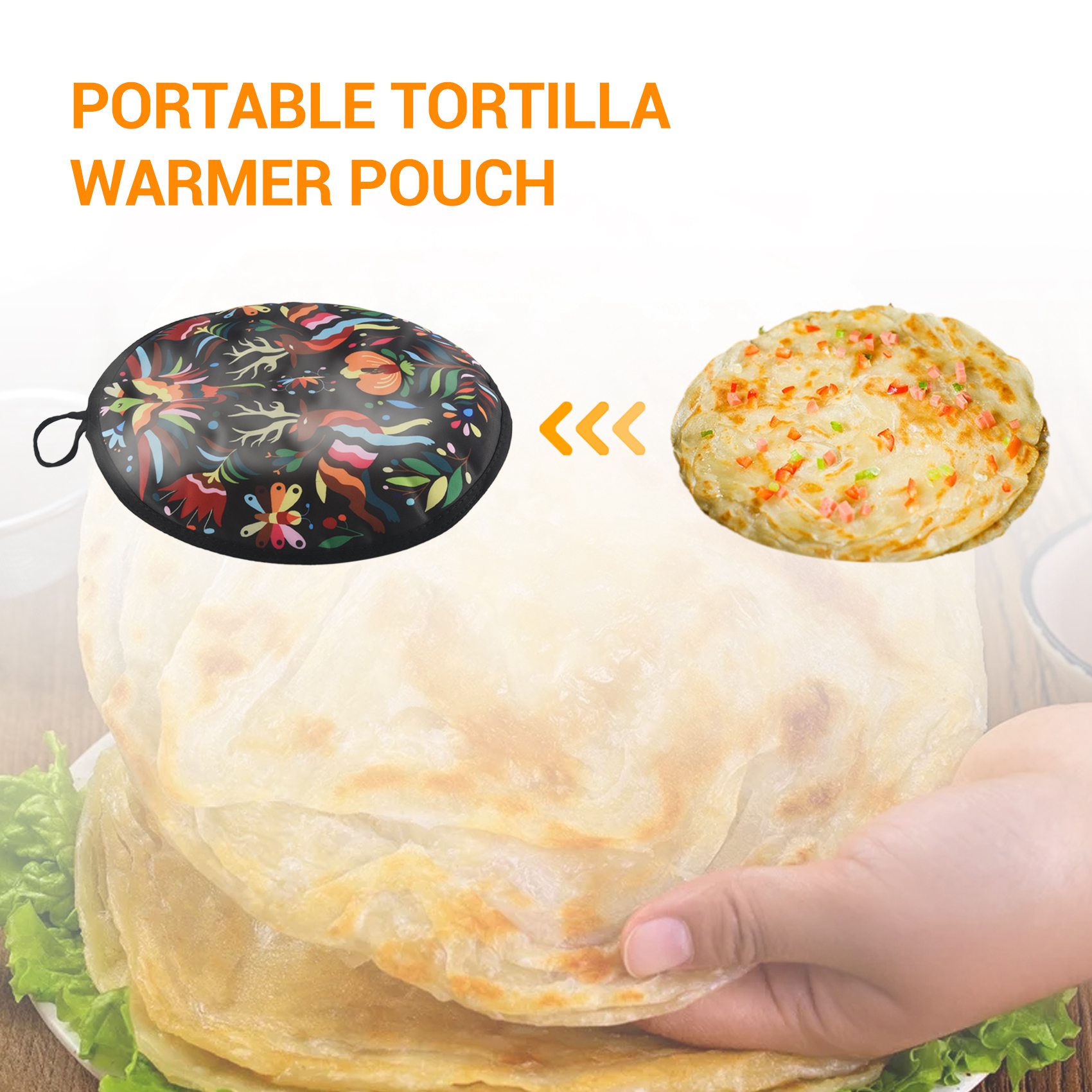 Tortilla Warmer Cloth - AT84-12Inch Cloth Bag For Burrito,Portable Tortilla