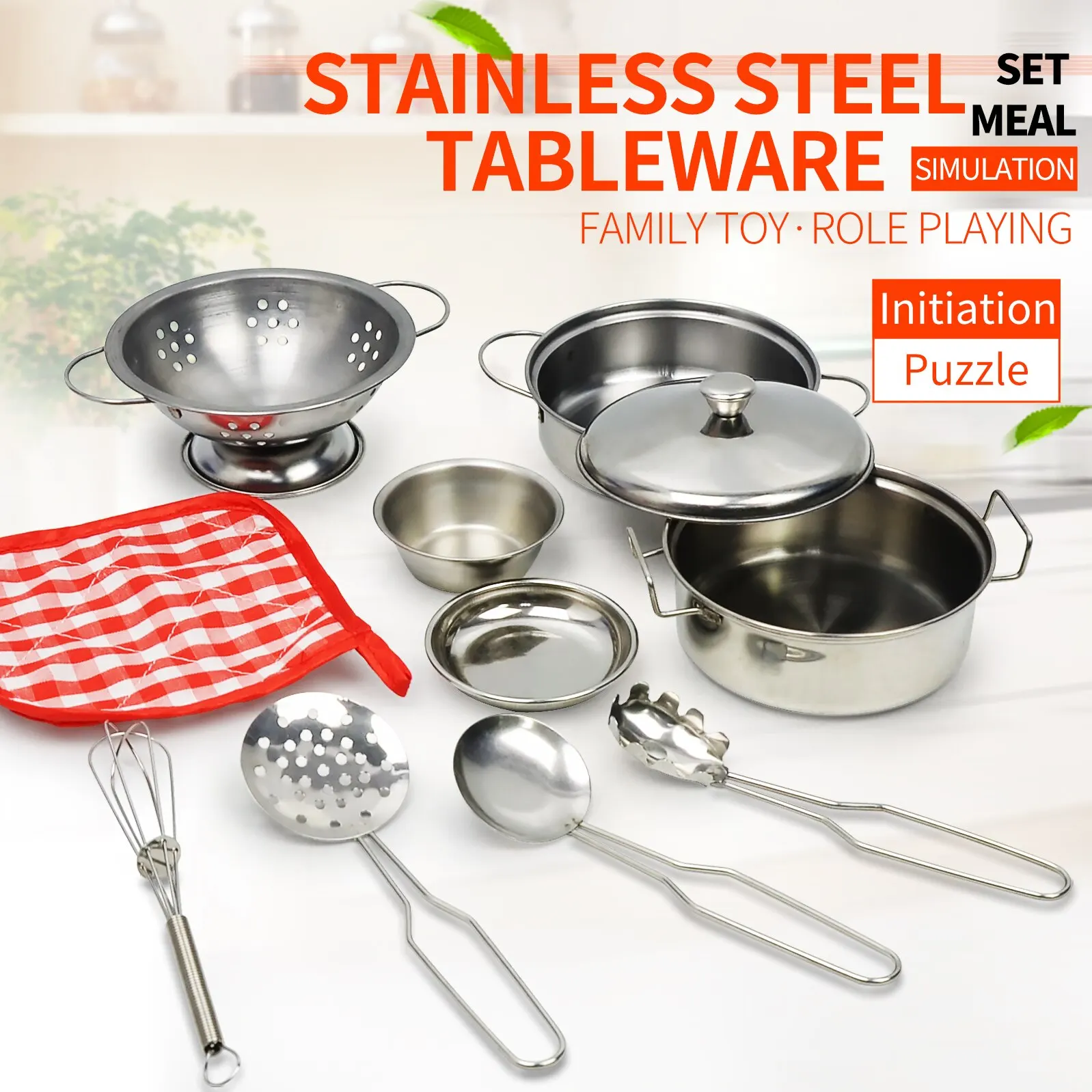 Paella Pan Steel - Kitchen Pretend Play Accessories Toys with