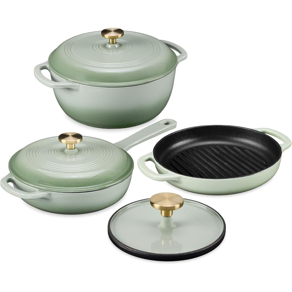 Dutch Oven Enamel - Non-Stick Pot & Pan Cookware Set,