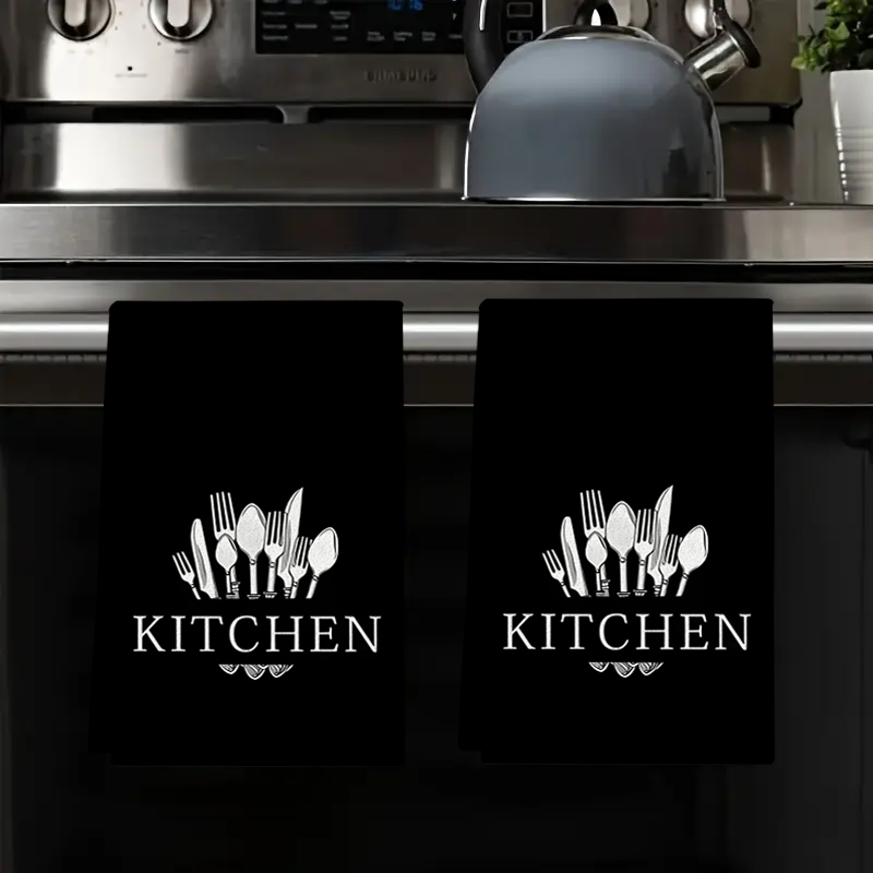 Mom'S Home Cooking - 2Pcs, Black Lettered Kitchen Tools, Kitchen