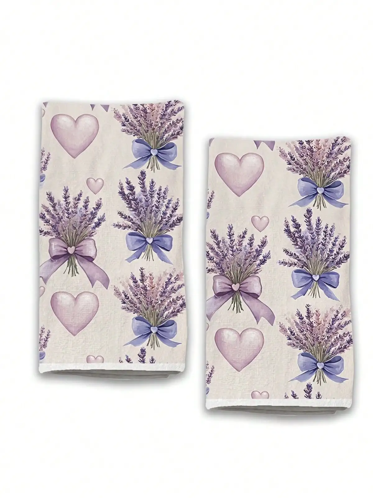 Home Cooking Supplies - 2pcs Valentine's Day Lavender Botanical Pattern