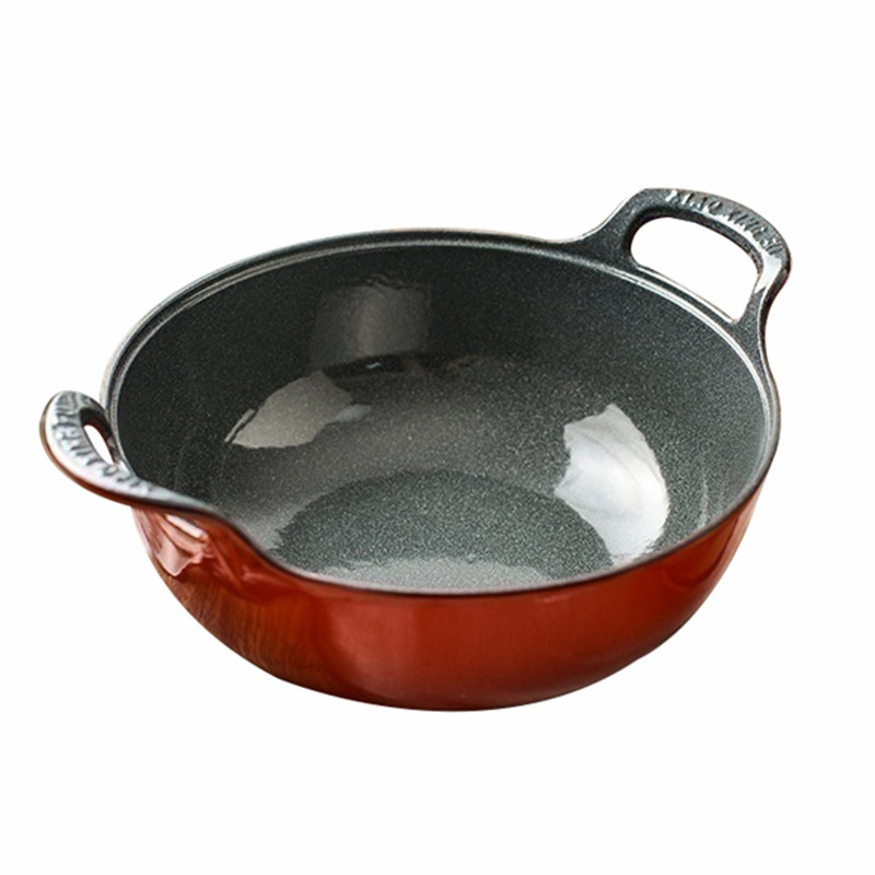 Dutch Oven Enamel - 27/25cm Enamelled Cast Iron Balti Dish