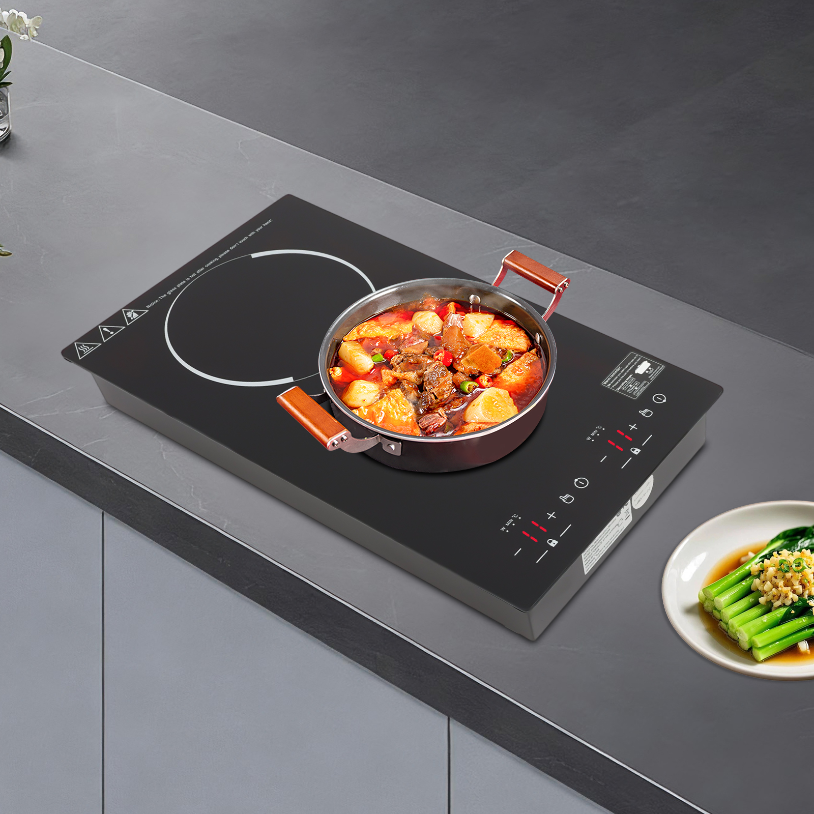 Black Microcrystalline Double  - đánh giá và giá Hot Pot Portable Dual