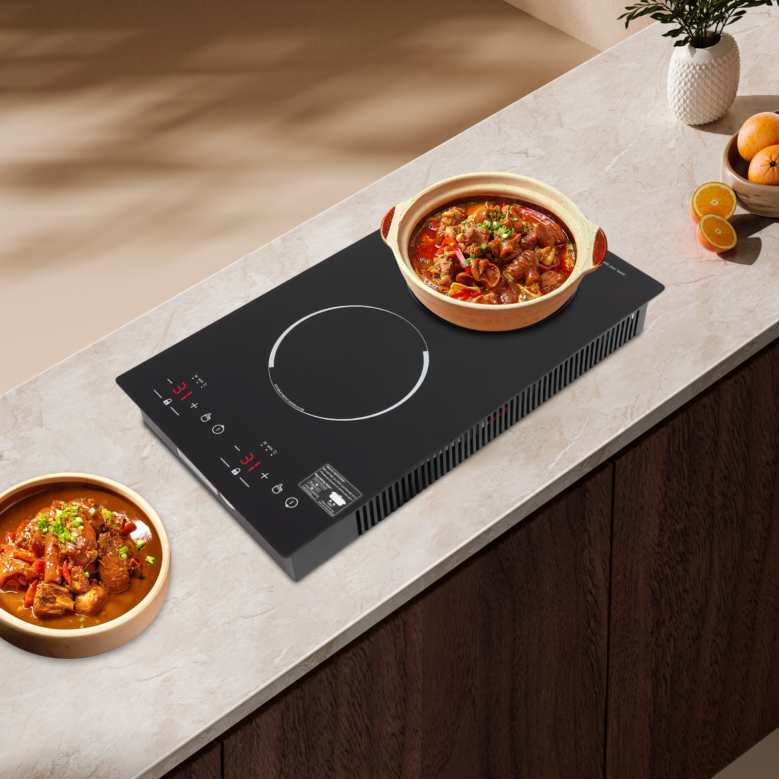 Black Microcrystalline Double  - đánh giá và giá Hot Pot Portable Dual
