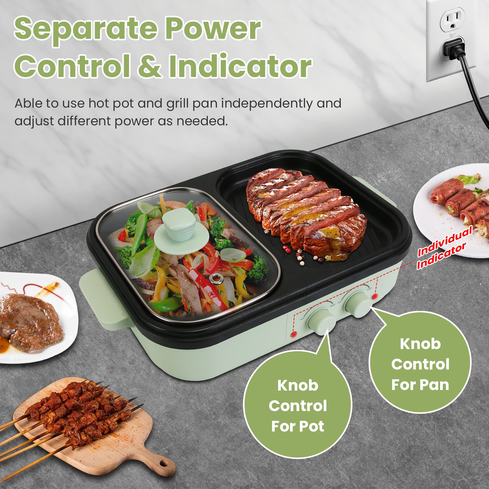2-in-1 Hot Pot and Grill Combo - đánh giá và giá Hot Pot Portable Dual