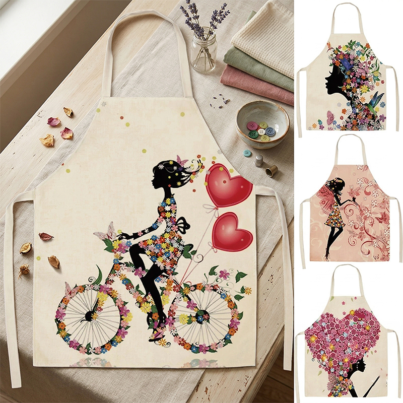 Women Kitchen Apron Floral Gir - đánh giá và giá Home Cooking Supplies