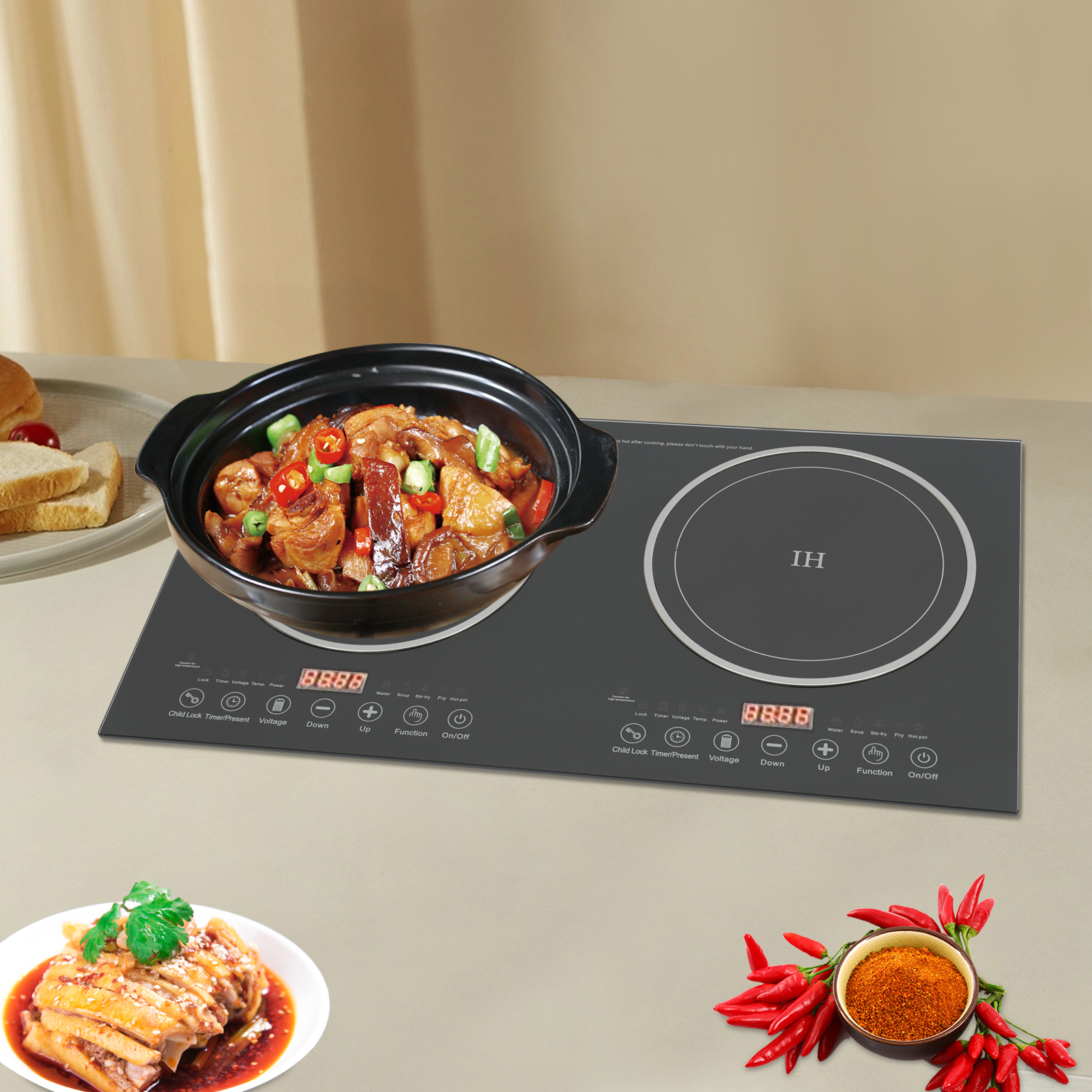 Portable Double Induction Cook - đánh giá và giá Hot Pot Portable Dual