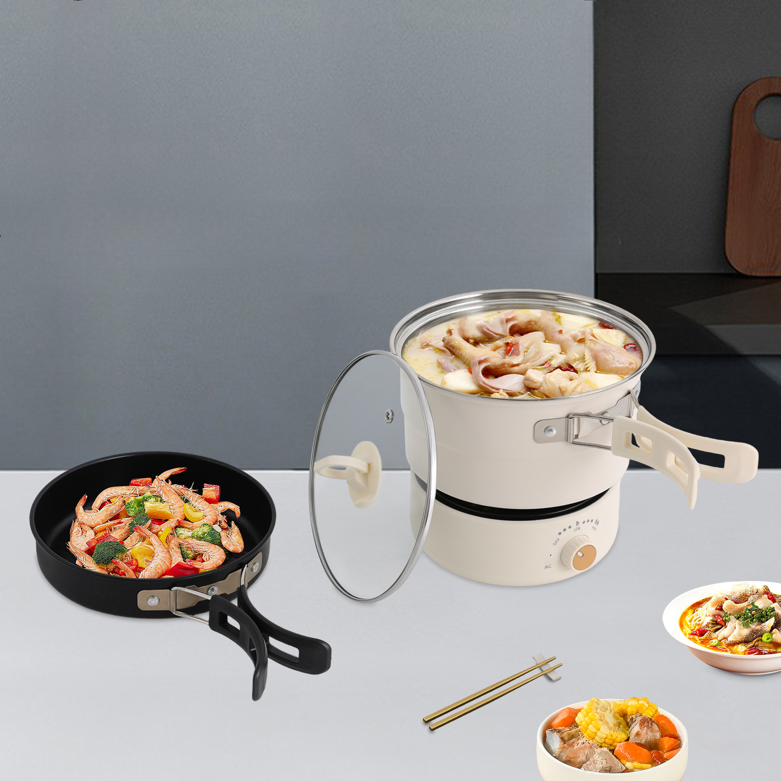 Portable Electric Hot Pot 500W - đánh giá và giá Hot Pot Portable Dual