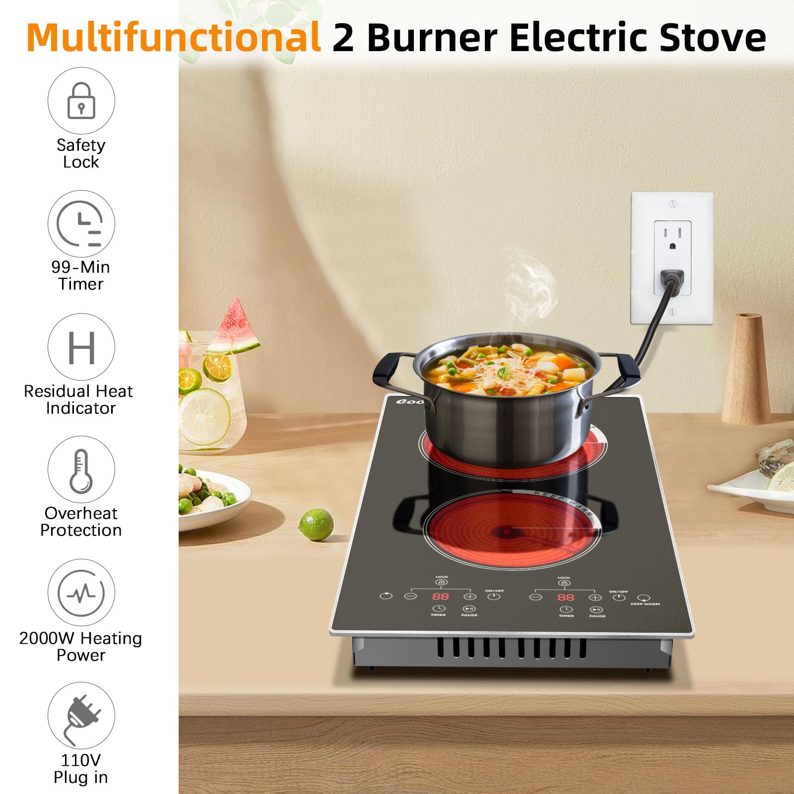 Cooksir 12 Inch 2 Burner Porta - đánh giá và giá Hot Pot Portable Dual