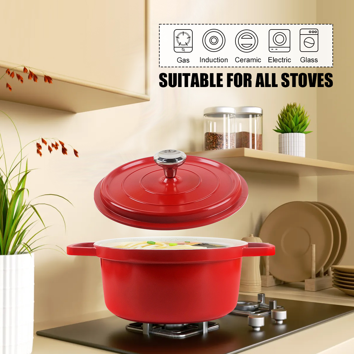 4L Large Capacity Lightweight  - đánh giá và giá Dutch Oven Enamel