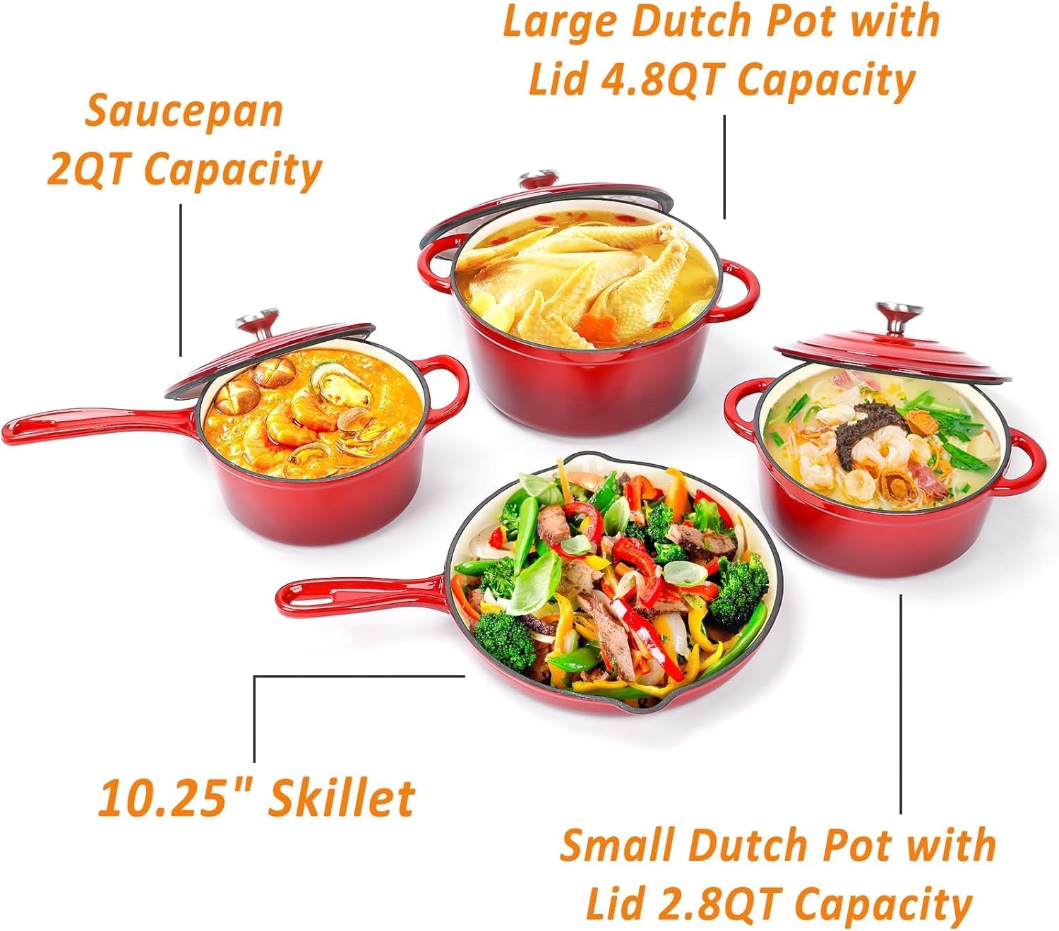 Enameled Cast Iron Cookware Se - đánh giá và giá Dutch Oven Enamel