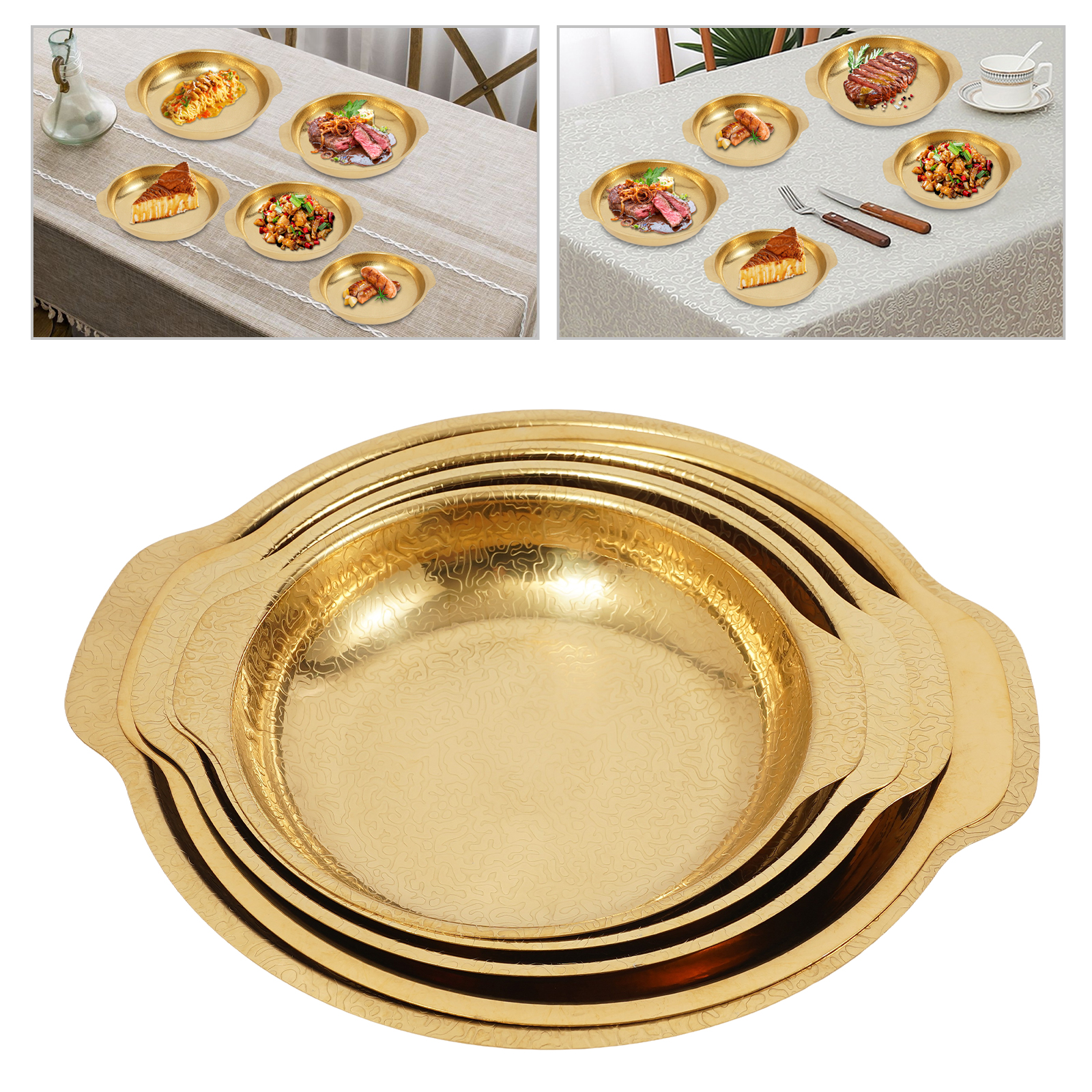 5 PCS Paella Pans Set, Gold Fo - đánh giá và giá Paella Pan Steel